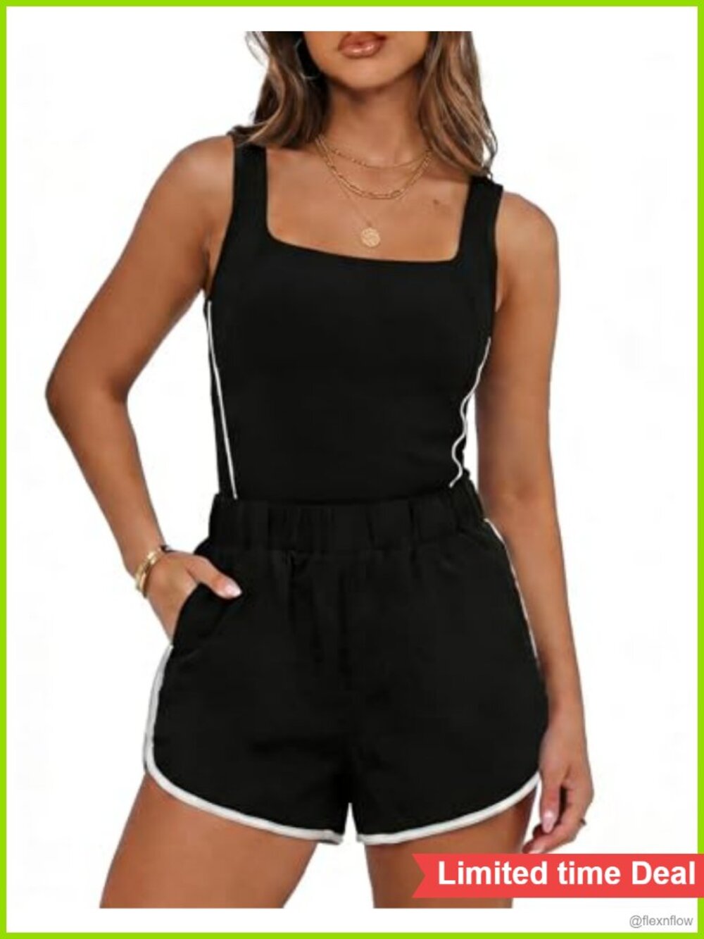 Women's Athletic Romper Summer Short Jumpsuit with Pockets Sleeveless